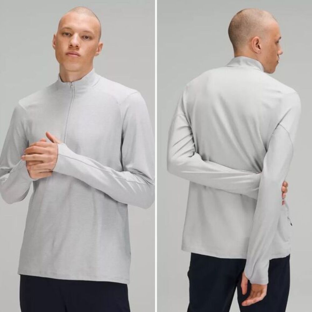 Lululemon Surge Warm 1/2 Zip in Heathered Sea Salt Size M
